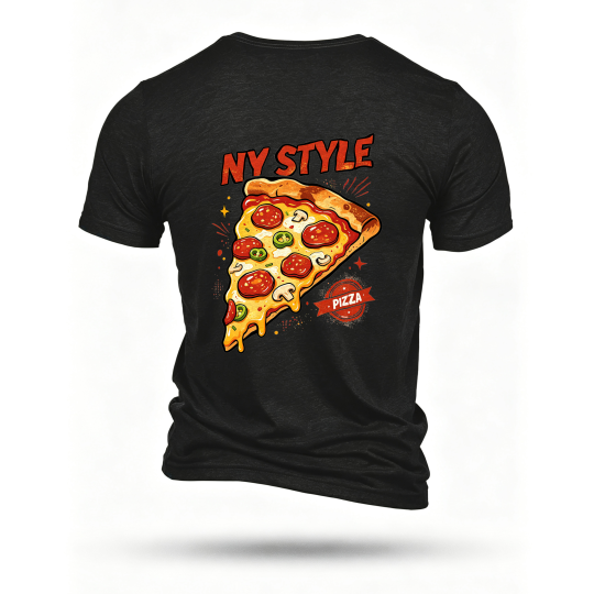 Black T-shirt, back print
