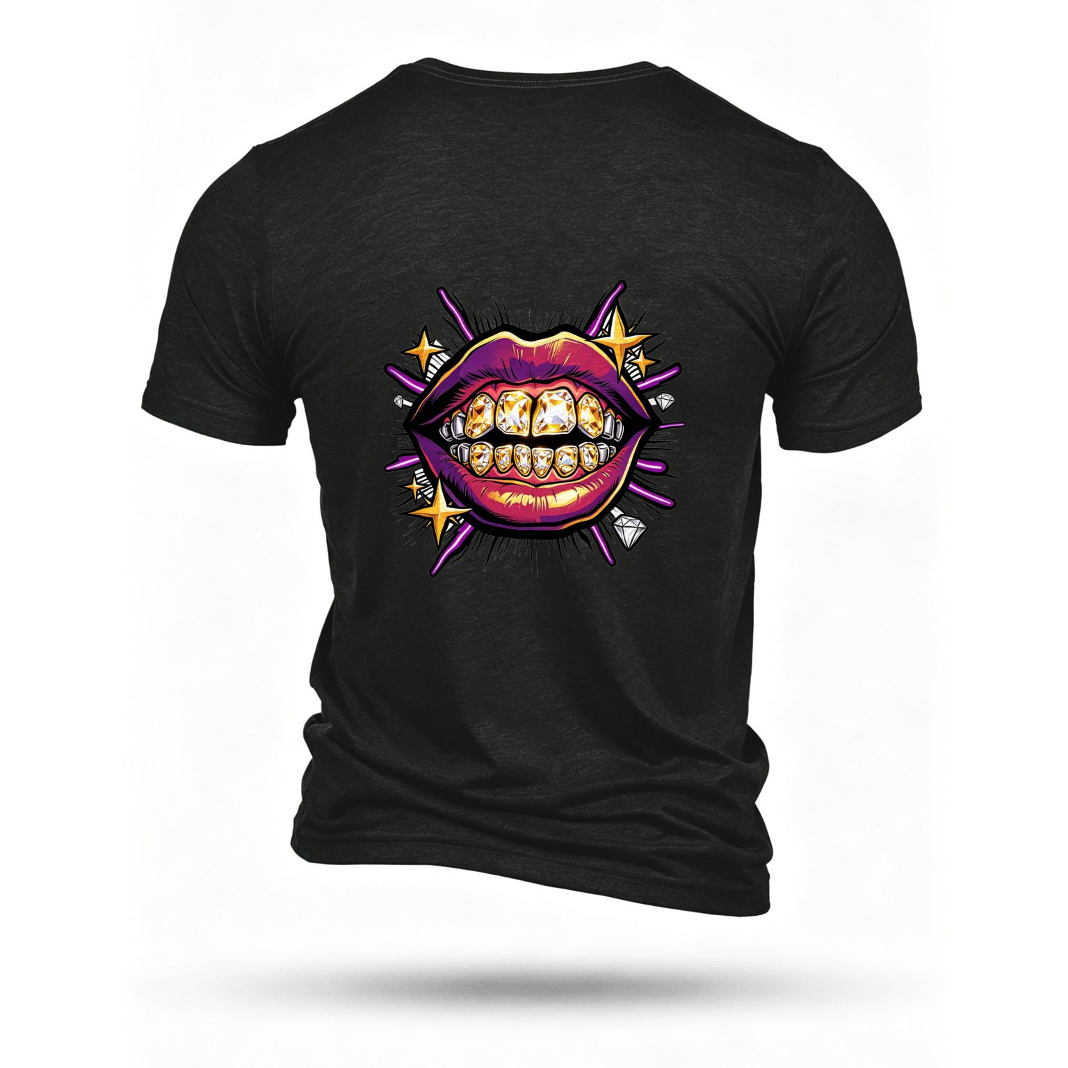 Black T-shirt, back print