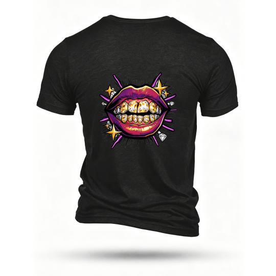 Black T-shirt, back print