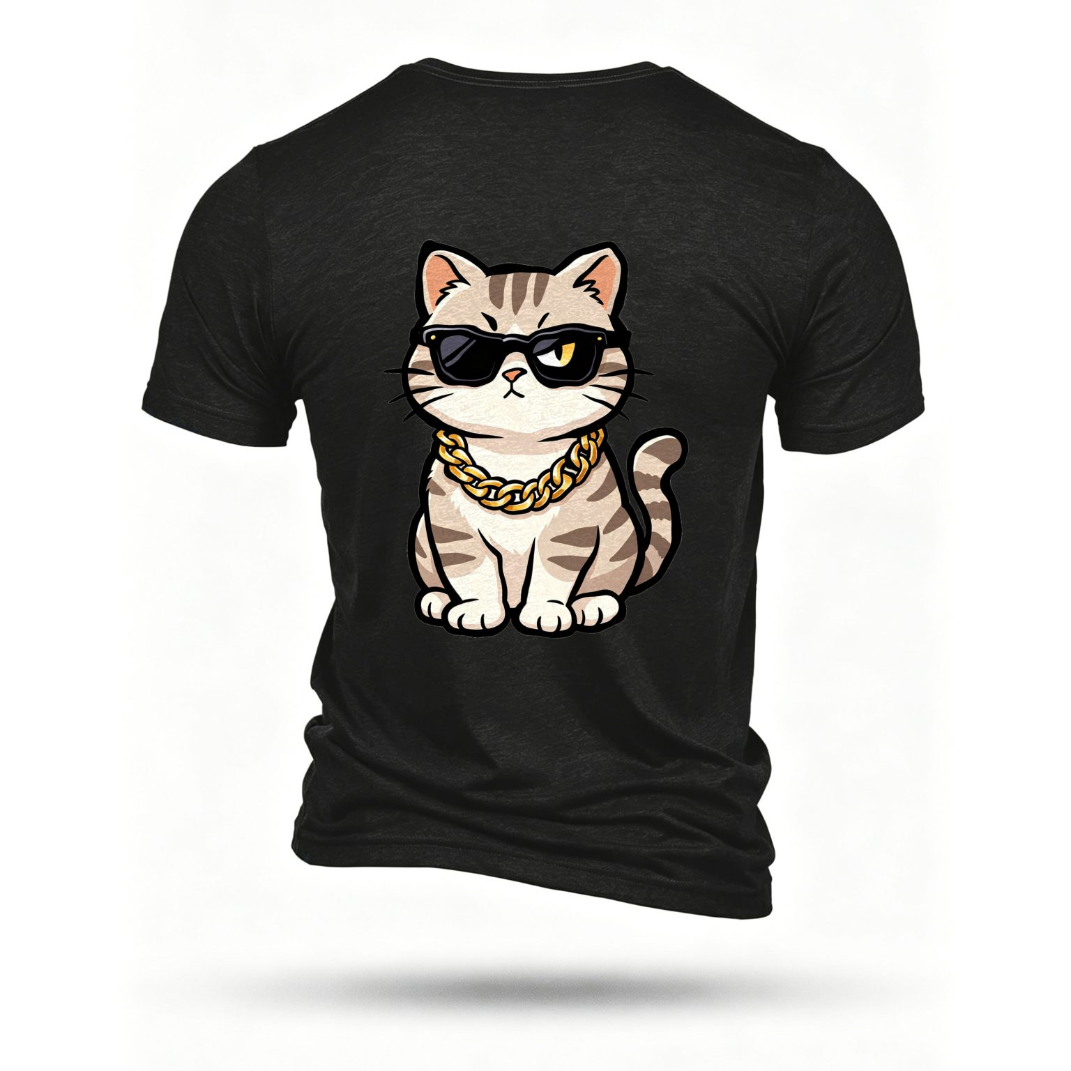 Black T-shirt, back print