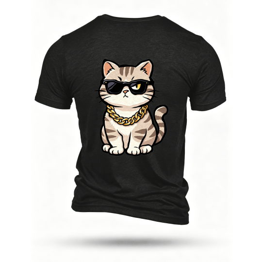 Black T-shirt, back print