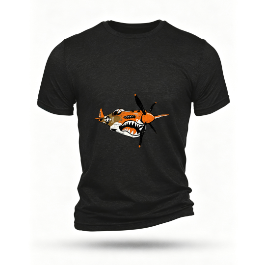 Black T-shirt, front print