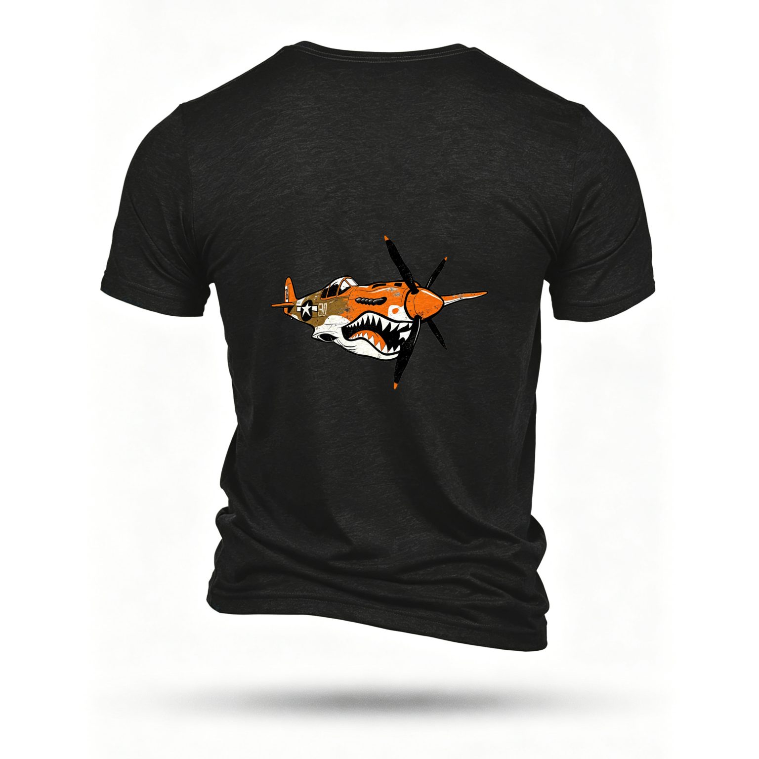 Black T-shirt, back print