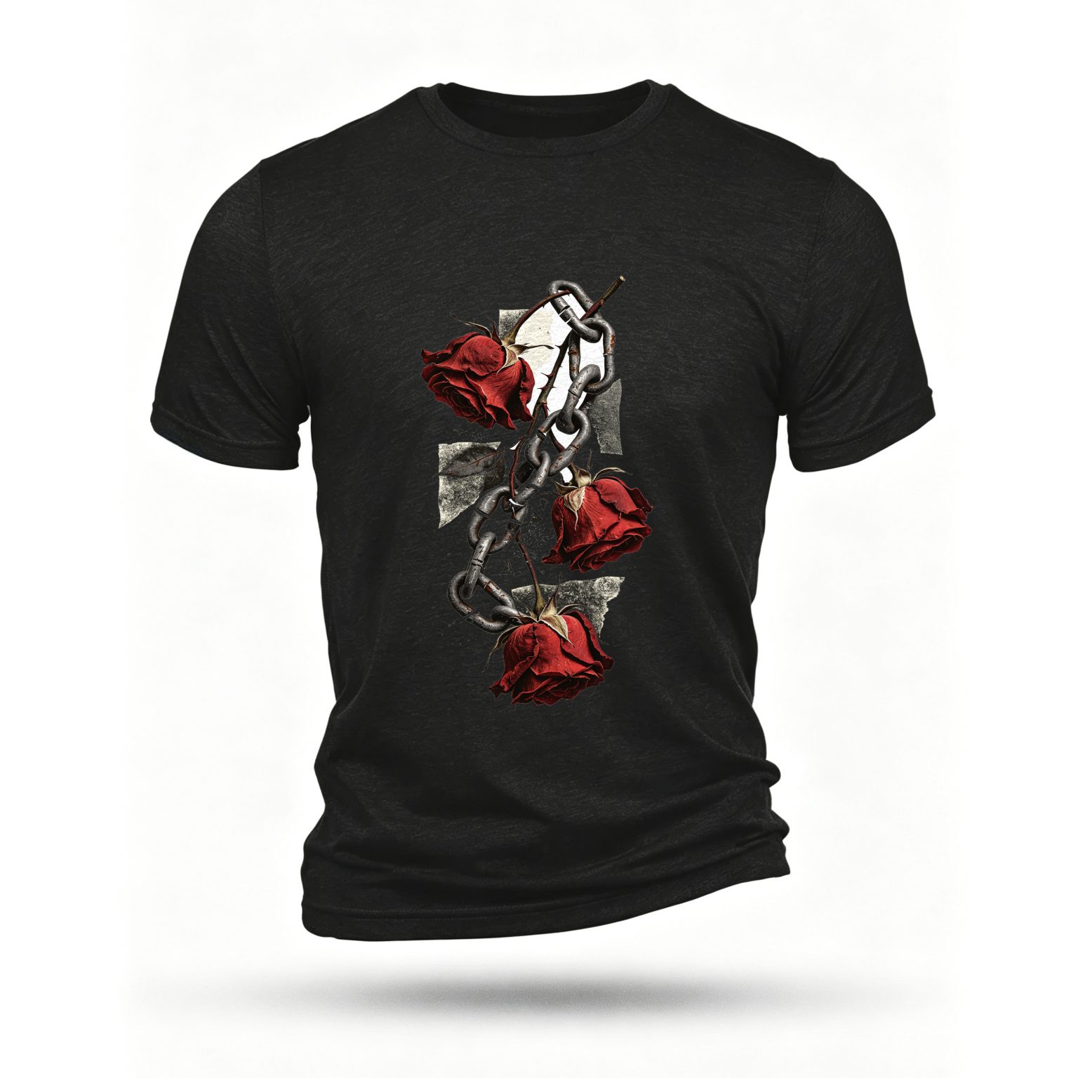 Black T-shirt, front print
