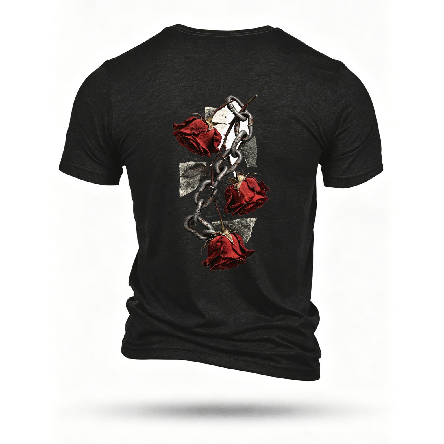 Black T-shirt, back print