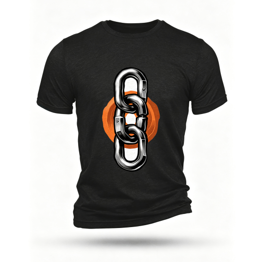 Black T-shirt, front print