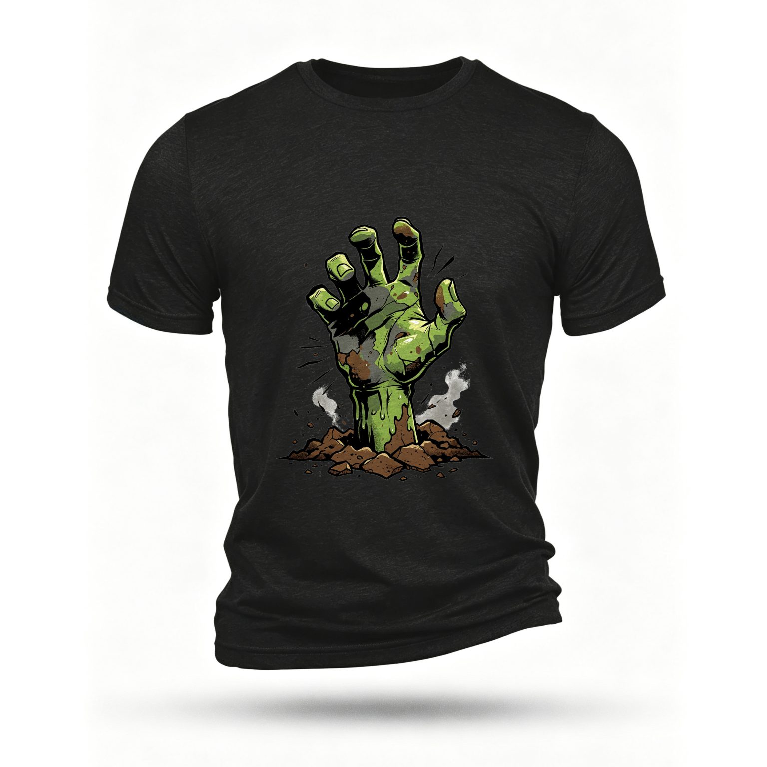 Black T-shirt, front print
