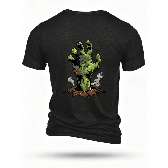 Black T-shirt, back print