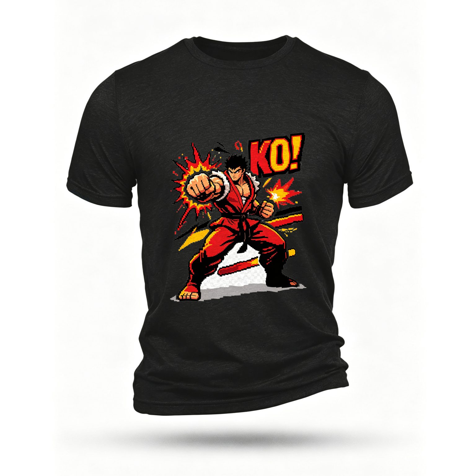 Black T-shirt, front print