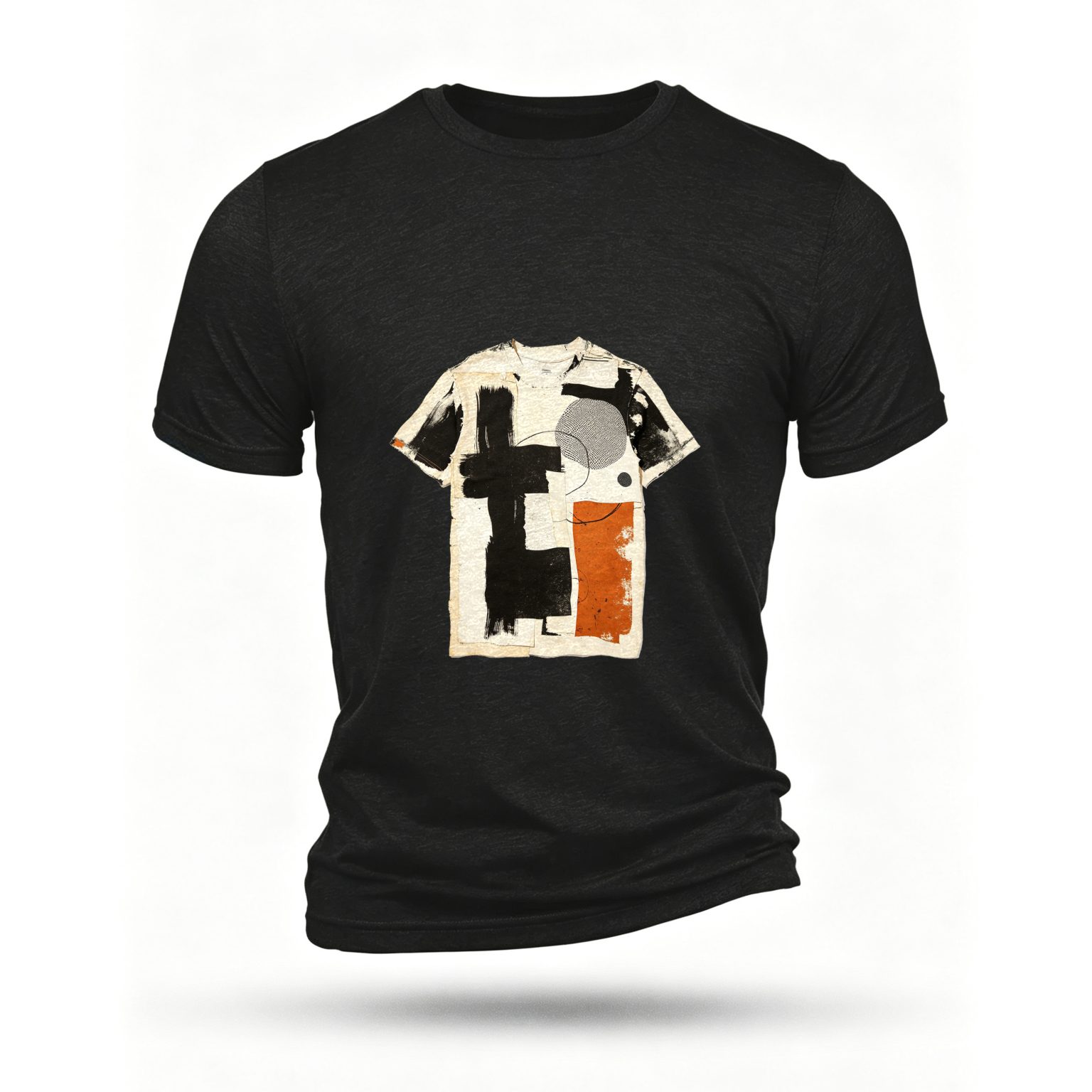 Black T-shirt, front print