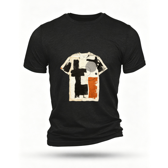 Black T-shirt, front print