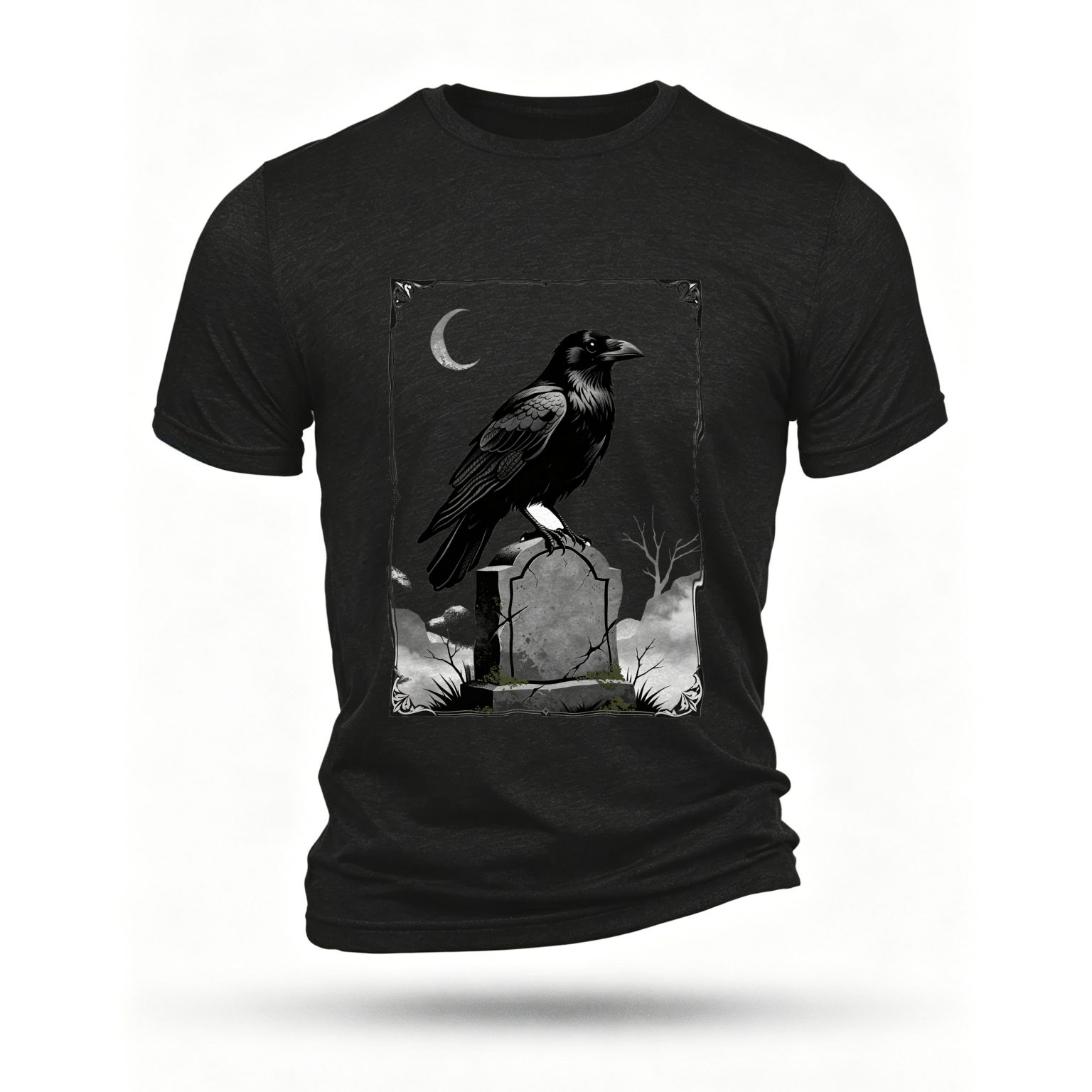Black T-shirt, front print