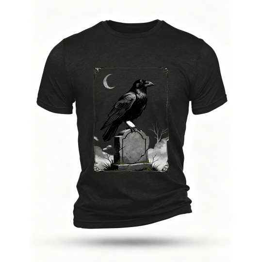 Black T-shirt, front print