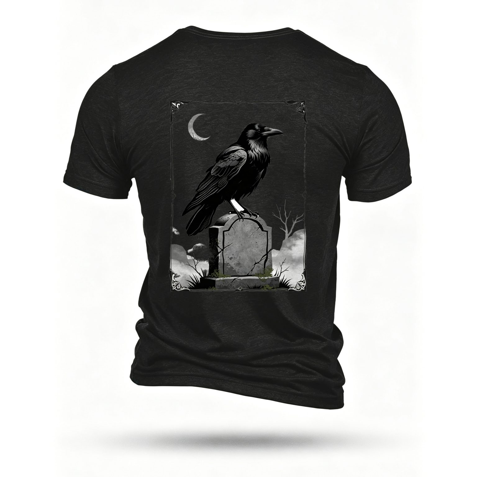 Black T-shirt, back print