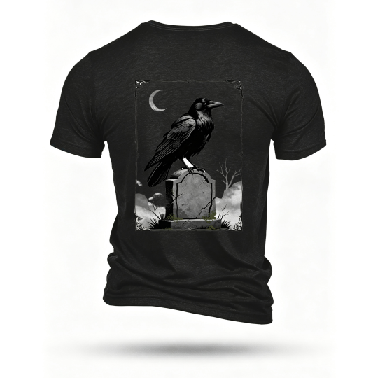 Black T-shirt, back print