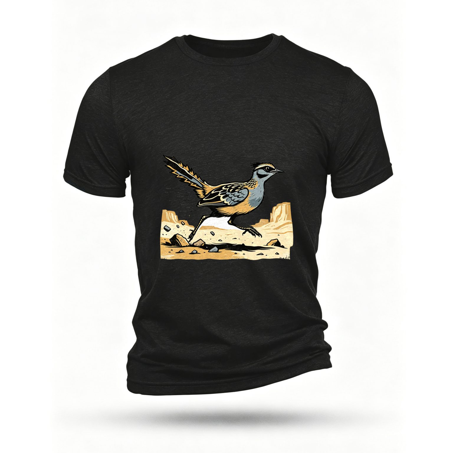Black T-shirt, front print