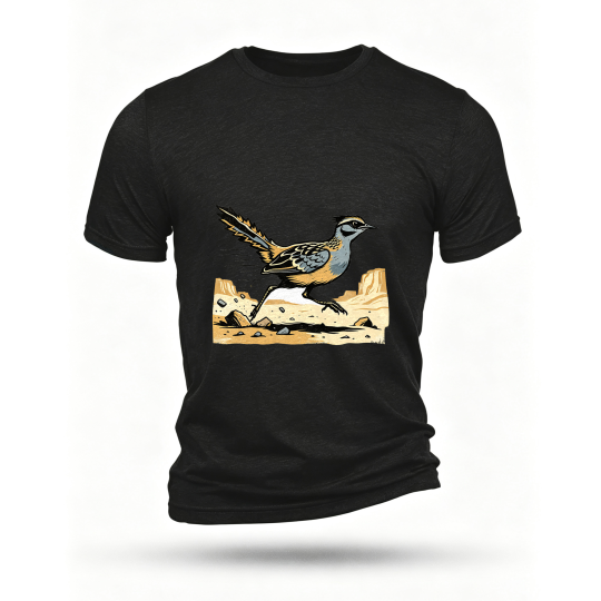 Black T-shirt, front print