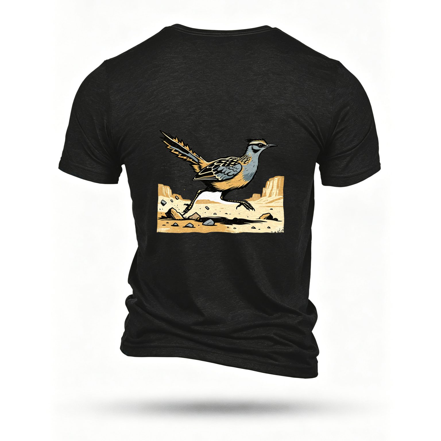 Black T-shirt, back print