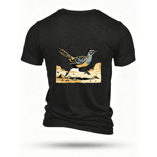 Black T-shirt, back print