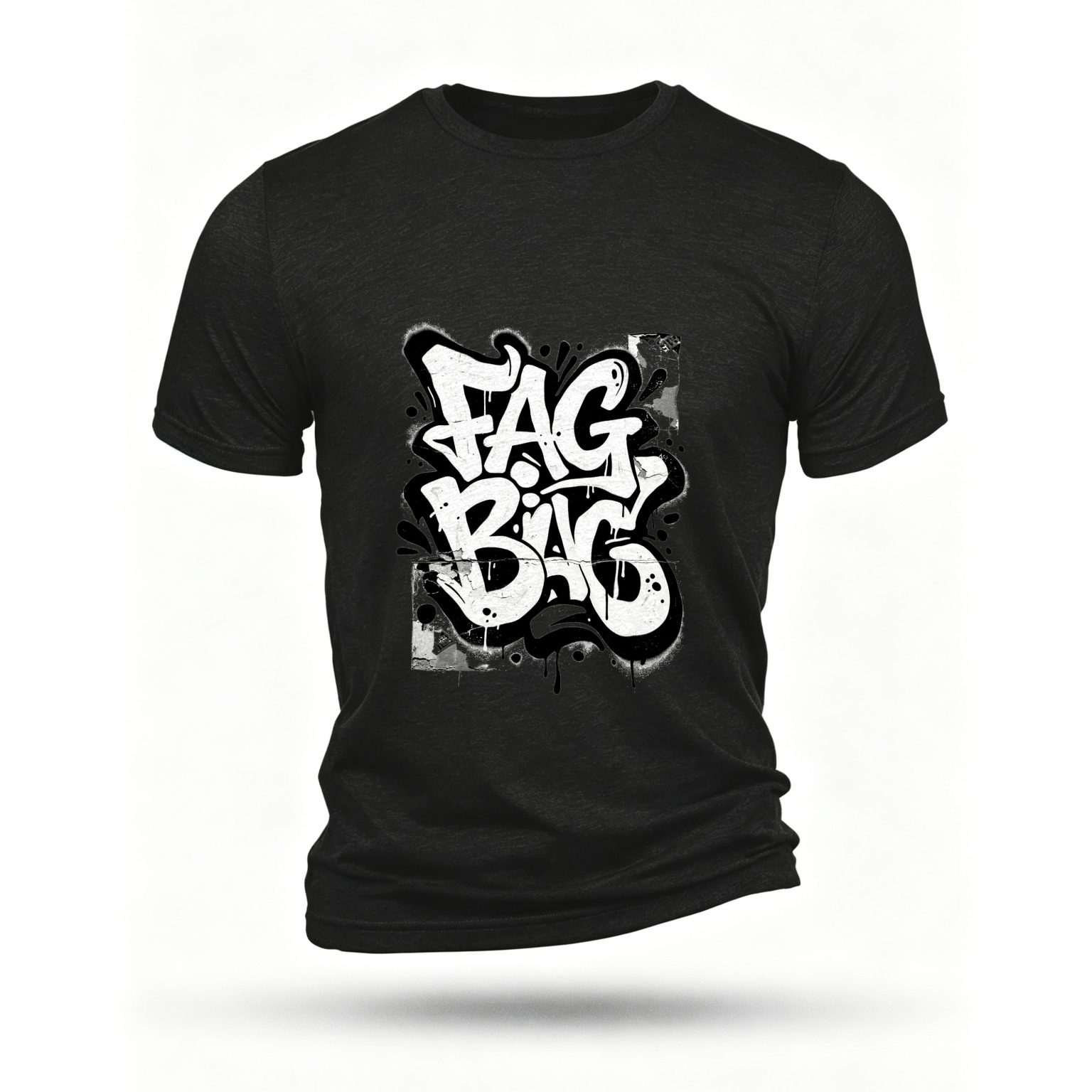 Black T-shirt, front print