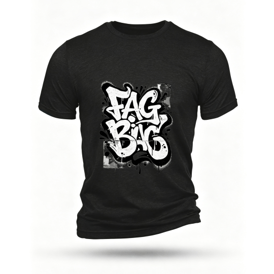 Black T-shirt, front print