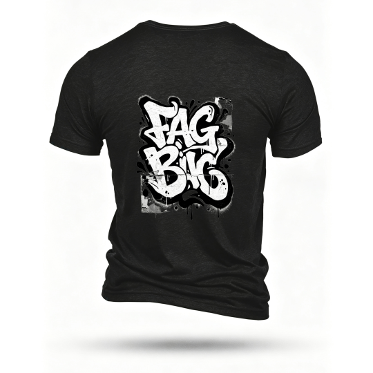 Black T-shirt, back print