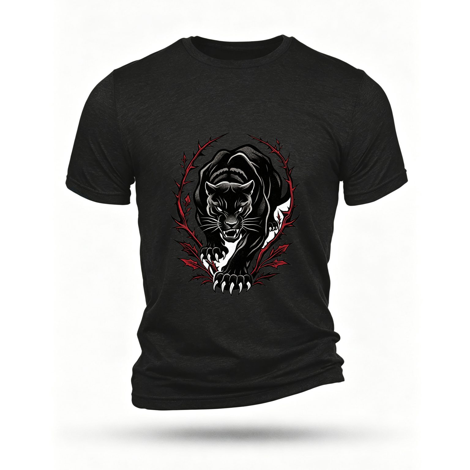 Black T-shirt, front print