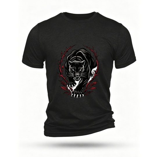 Black T-shirt, front print