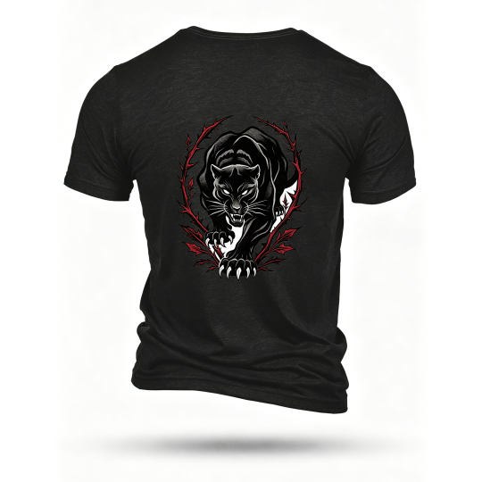 Black T-shirt, back print