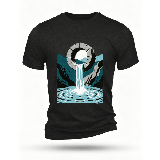 Black T-shirt, front print