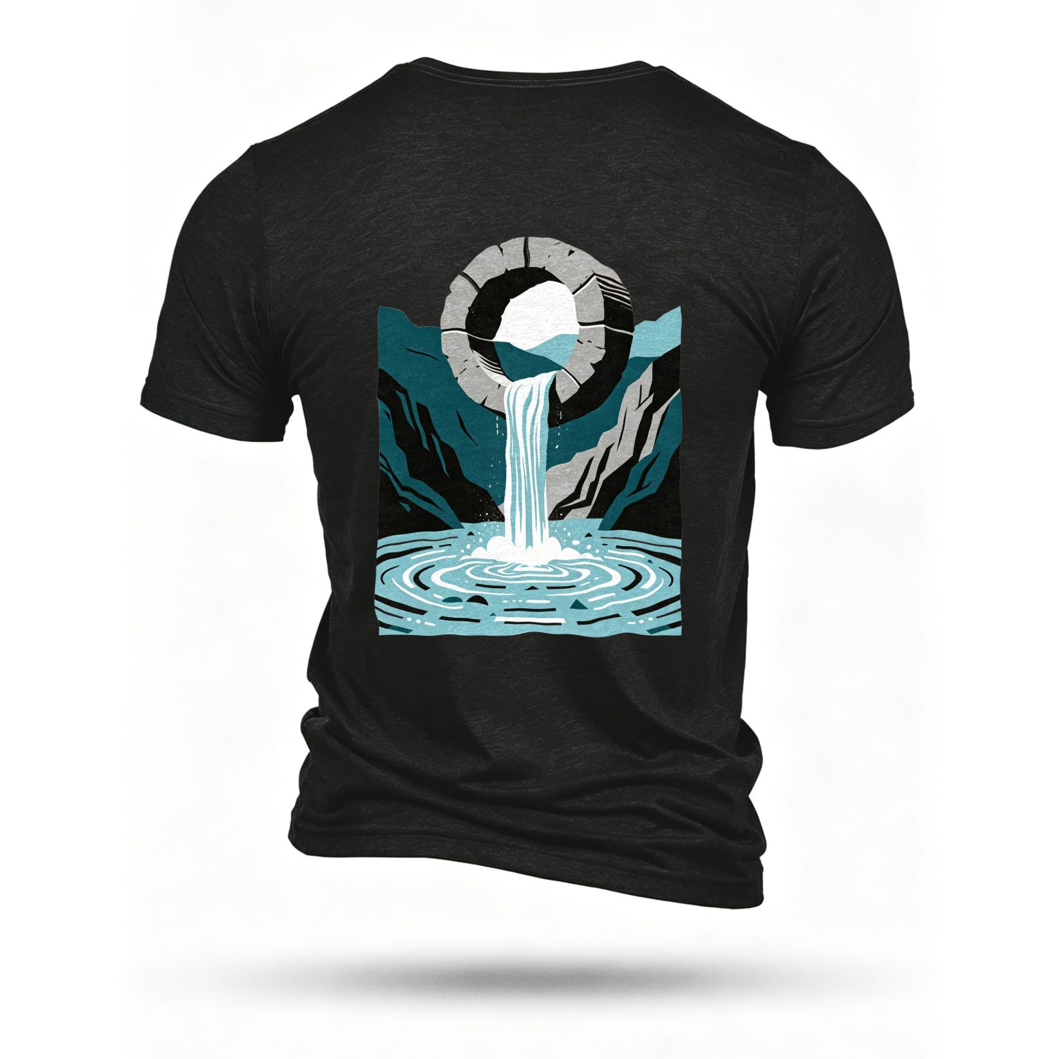 Black T-shirt, back print