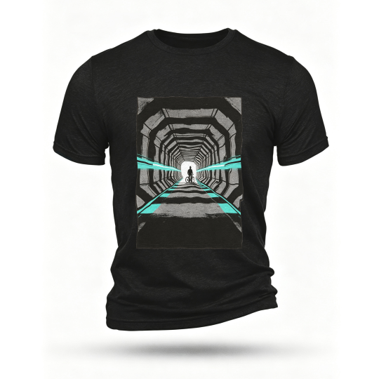 Black T-shirt, front print