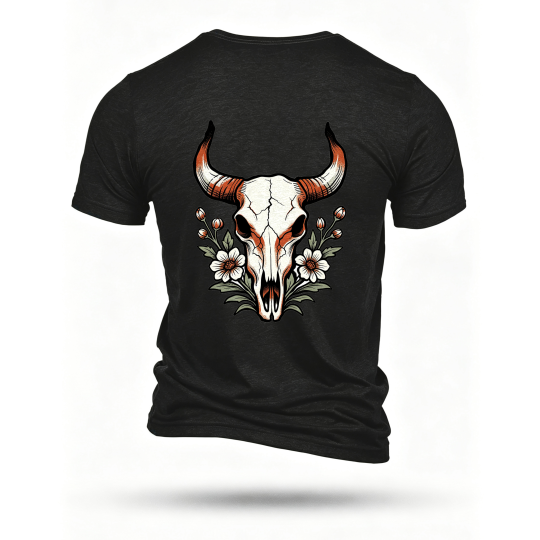 Black T-shirt, back print