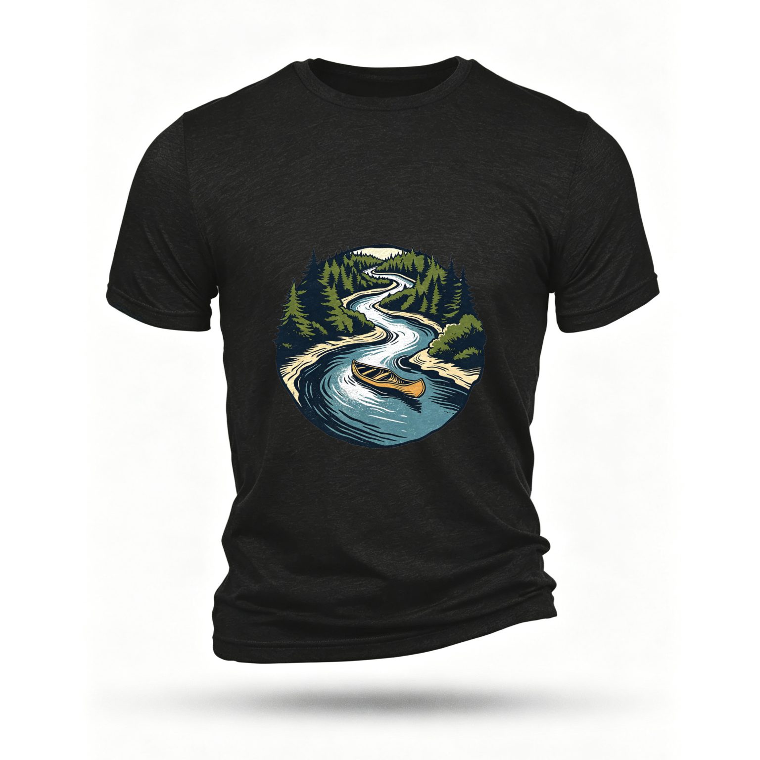 Black T-shirt, front print