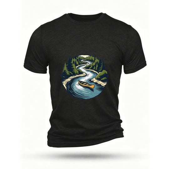 Black T-shirt, front print