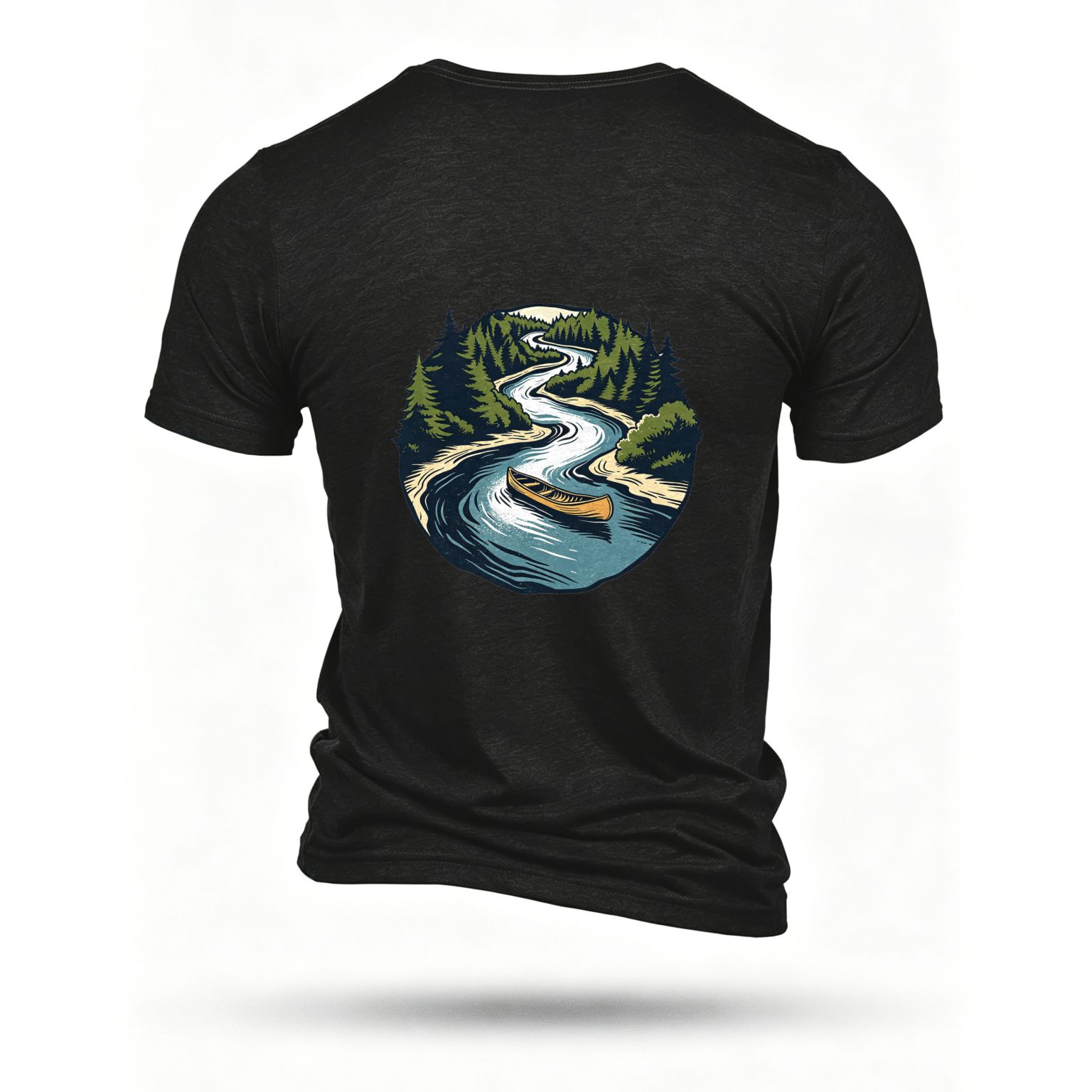 Black T-shirt, back print
