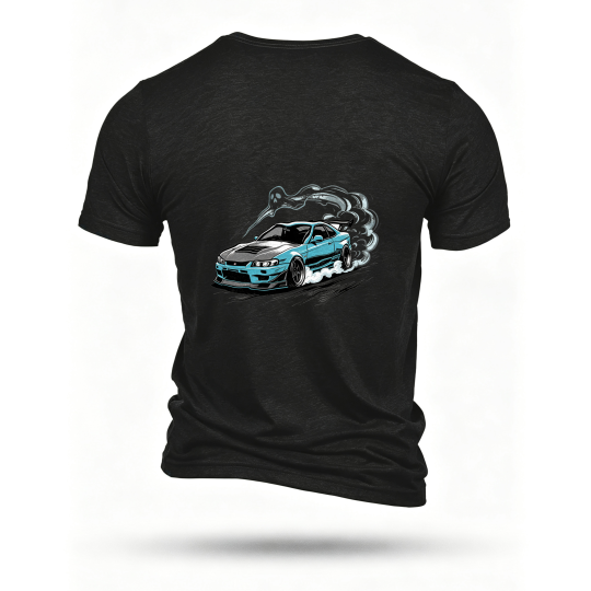 Black T-shirt, back print
