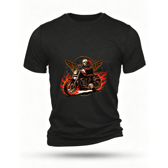 Black T-shirt, front print