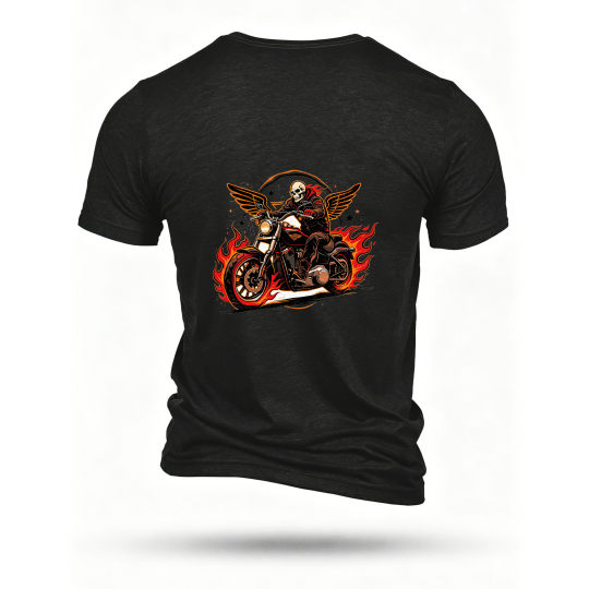 Black T-shirt, back print