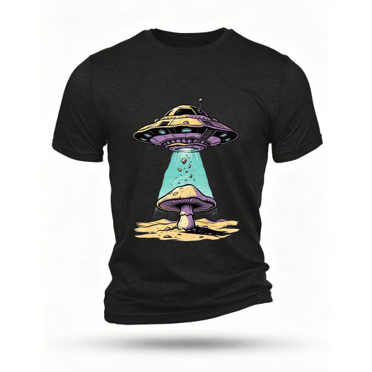 Black T-shirt, front print