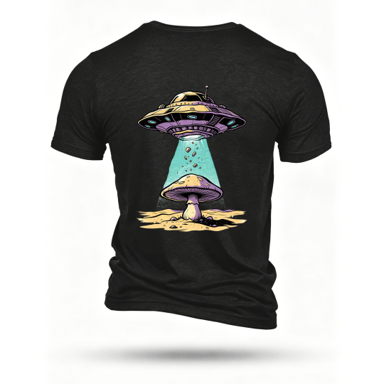 Black T-shirt, back print