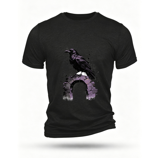 Black T-shirt, front print