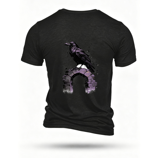 Black T-shirt, back print