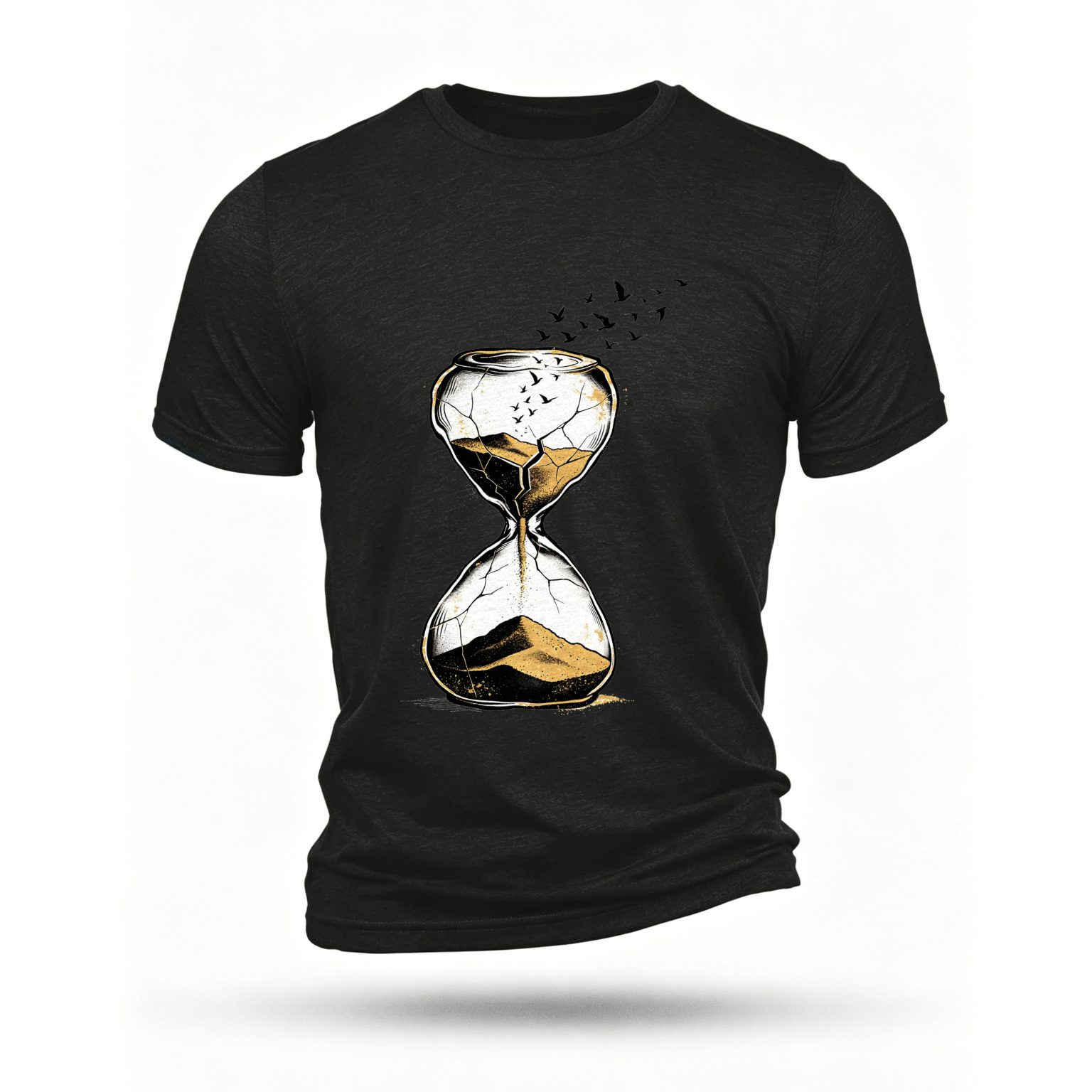 Black T-shirt, front print
