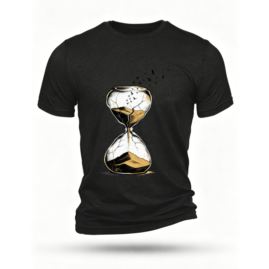 Black T-shirt, front print