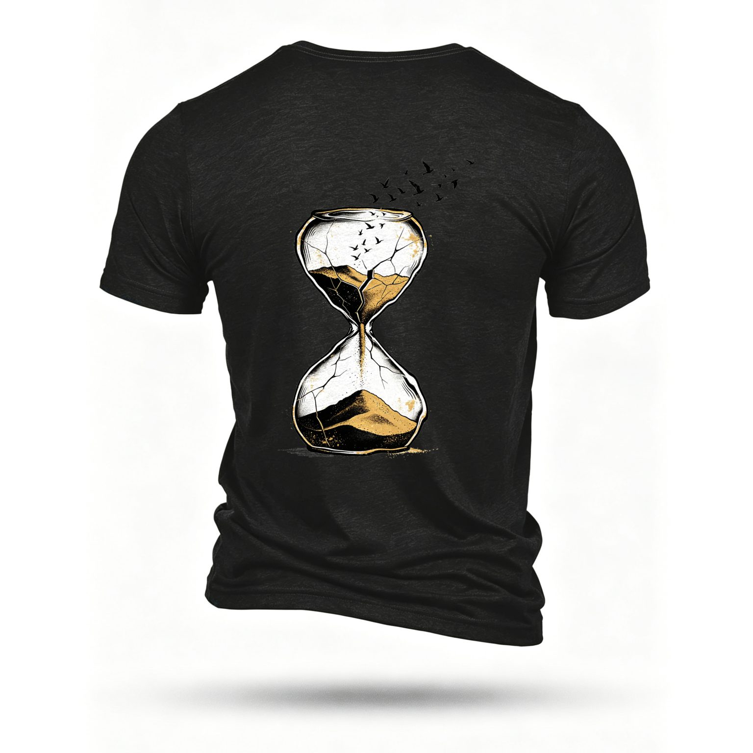 Black T-shirt, back print