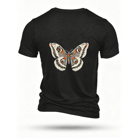 Black T-shirt, back print