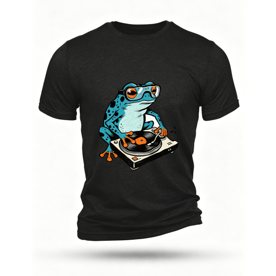 Black T-shirt, front print
