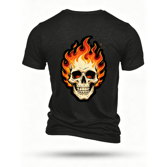 Black T-shirt, back print