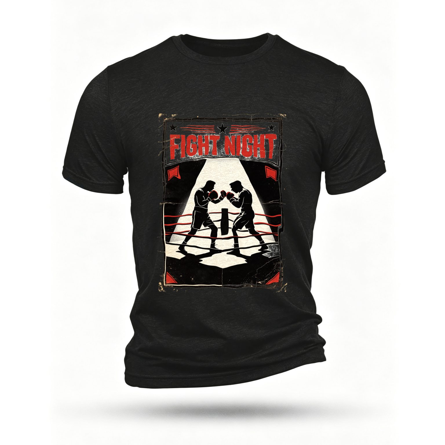 Black T-shirt, front print